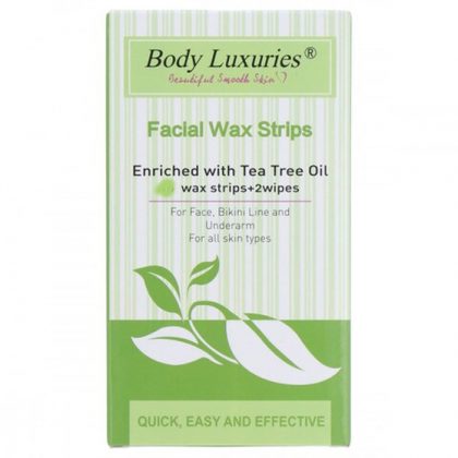 BODY LUXURIES FACIAL WAX STRIPS TEA TREE 18PCS PACK