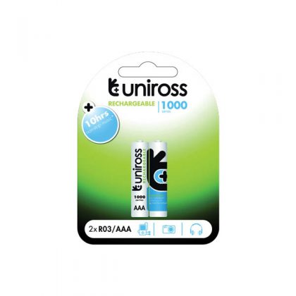 UNIROSS RECHARGABLE AAA2 1000MAH