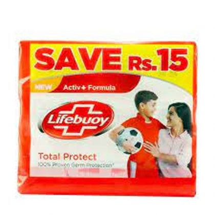 LIFEBUOY SOAP TOTAL PROTECT 3X135GM SAVE RS:15