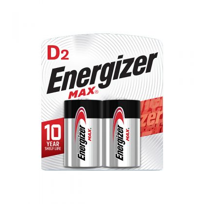ENERGIZER MAX 1.5V D CARD DRY CELL 2PC