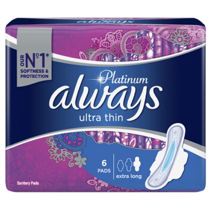ALWAYS PAD PLATINUM ULTRA THIN EXTRA LONG 6PCS PACK