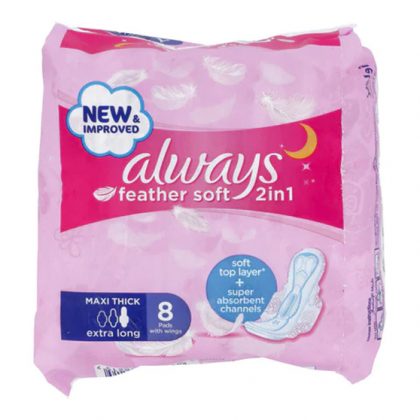 ALWAYS FEATHER SOFT 2IN1 MAXI THICK EXTRA LONG 8PADS