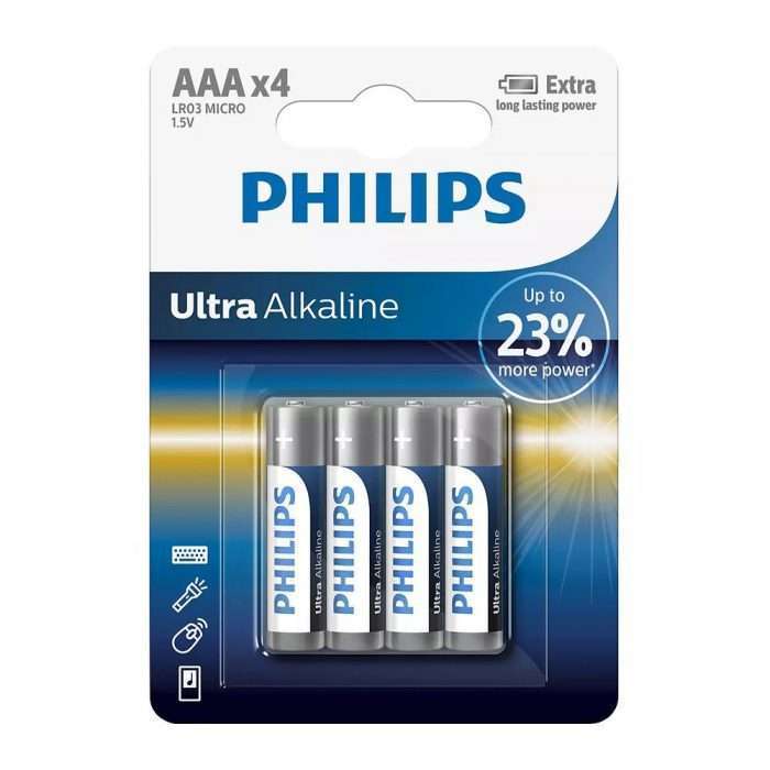 PHILIPS CELL ULTRA ALKALINE AAA 4PCS CARD