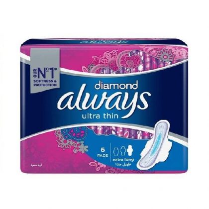 ALWAYS DIAMOND ULTRA THIN EXTRA LONG 6PADS