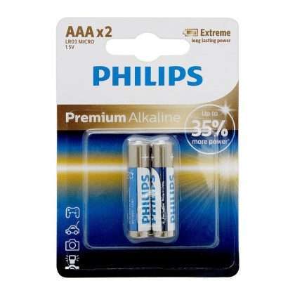 PHILIPS CELL PREMIUM ALKALINE AAA 2PCS CARD