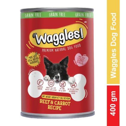 WAGGLES DOG FOOD BEEF & CARROT 400GM
