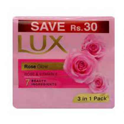 LUX SOAP ROSE GLOW 3X128GM BUNDLE