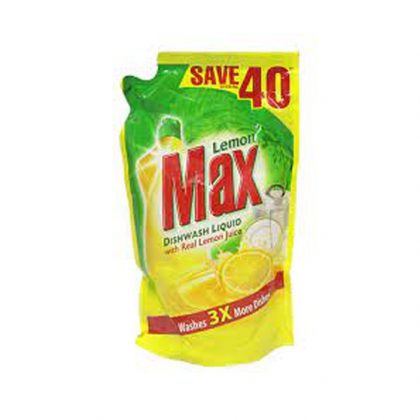 MAX LEMON DISHWASH LIQUID 450ML POUCH