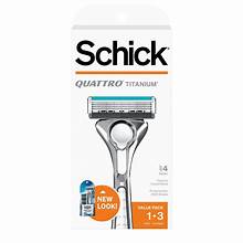 SCHICK RAZOR QUATTRO TITANIUM SET