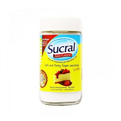 SUCRAL SWEETNER POWDER 84GM GLASS JAR