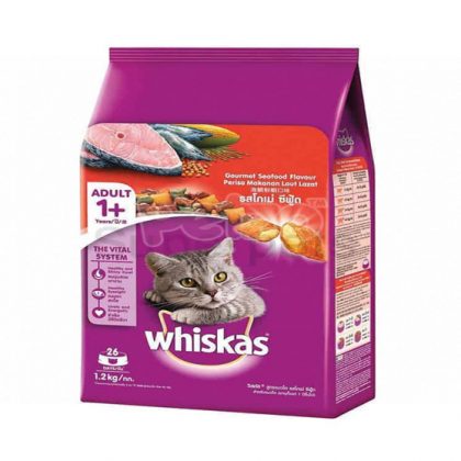 WHISKAS CAT FOOD GOURMET SEAFOOD POUCH 1.2KG