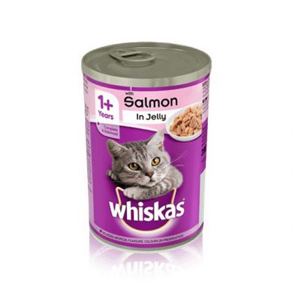 WHISKAS CAT FOOD JELLY BEEF 390GM TIN