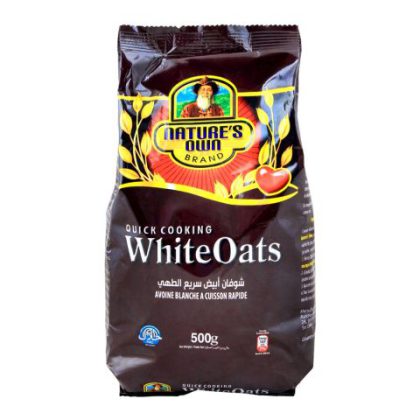 NATURES OWN WHITE OATS POUCH 1KG