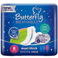 BUTTERFLY BREATHABLES LONG 290MM 8 PAD