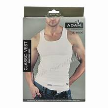 ADAM CLASSIC VEST 9009 WHITE 1 PACK