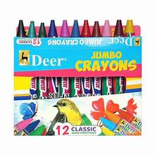 DEER WAX JUMBO COLOUR SET 12 COLOR WAX CRAYON