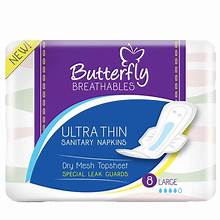 BUTTERFLY PADS FOR TEEN ULTRA THIN LONG 8PCS BOX