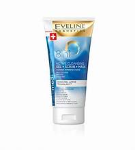EVELINE 8IN1 ACTIVE CLEASING GEL+SCRUB+MASK 150ML