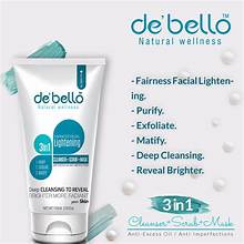 DE BELLO 3IN1 CLEANSER+SCRUB+MASK 150ML