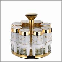 GLASS SPICE JAR (MARBLE)-107