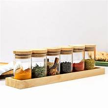 GLASS SPICE JAR (LEAF)-106